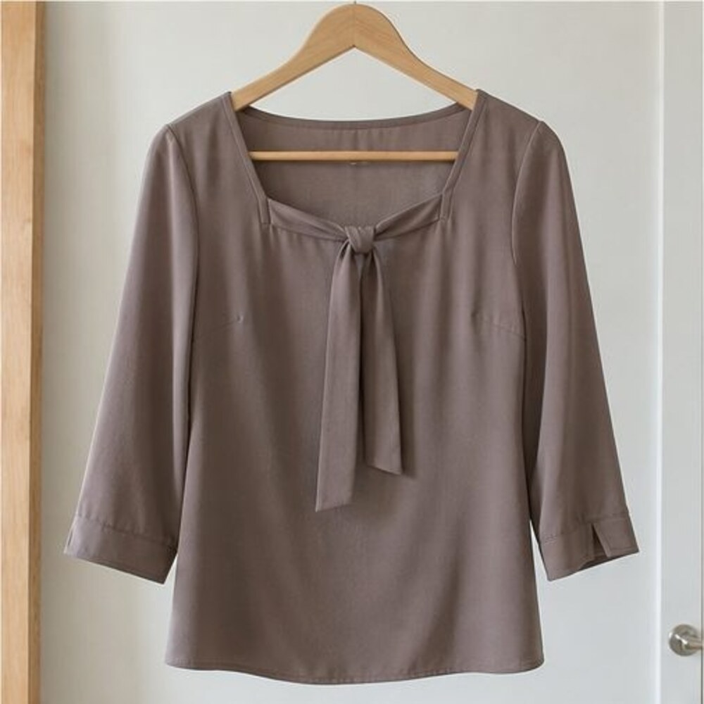 Taupe Wrap Blouse